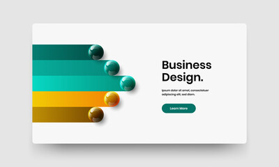 Minimalistic realistic balls company identity illustration. Abstract booklet design vector template.