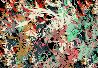 Vintage colored floral motifs for backgrounds or textures. Grunge plants or flowers  splashes for interior solutions, prints, fashion trends, cards, posters, wallpaper, fabrics, textiles, cover, etc.