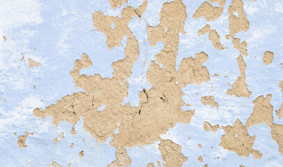 Old wall background. Blue clay surface.