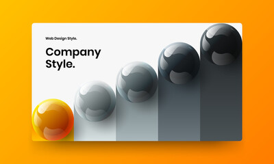 Premium flyer vector design template. Amazing 3D balls company identity concept.