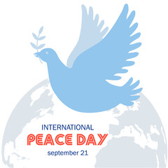 Fototapeta na wymiar Vector design for World Peace Day September 21.