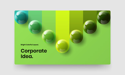 Vivid banner vector design layout. Isolated realistic balls site screen template.