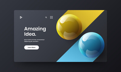 Trendy company cover design vector illustration. Creative realistic balls postcard layout.