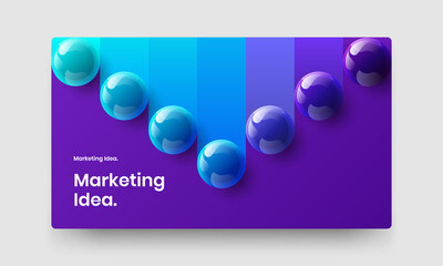 Simple 3D balls banner template. Multicolored front page vector design layout.