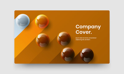 Abstract web banner vector design illustration. Multicolored 3D balls site screen concept.