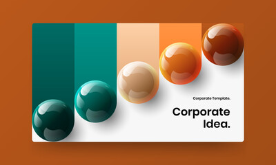 Original 3D spheres book cover concept. Unique web banner design vector illustration.