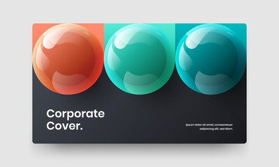 Amazing front page design vector illustration. Fresh realistic balls leaflet concept.