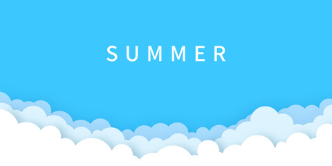 ペーパークラフトで作ったような雲のイメージ