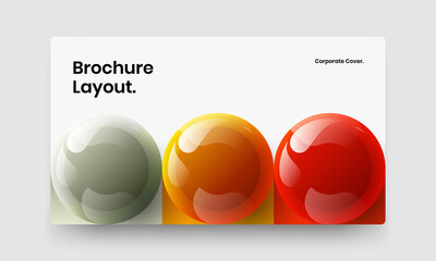 Multicolored 3D spheres corporate identity template. Modern landing page design vector concept.