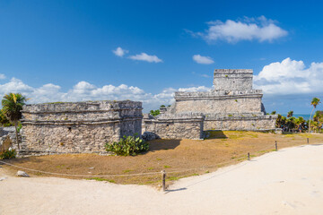 The castle, Mayan Ruins in Tulum, Riviera Maya, Yucatan, Caribbean Sea, Mexico