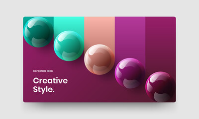 Creative company identity design vector layout. Amazing realistic spheres presentation concept.