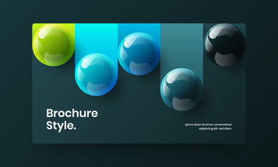Unique 3D balls poster illustration. Geometric booklet vector design layout.