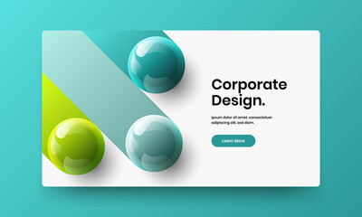 Multicolored corporate cover vector design layout. Fresh realistic spheres web banner illustration.