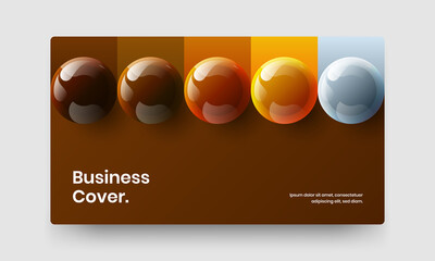 Trendy landing page vector design layout. Original 3D spheres corporate cover concept.