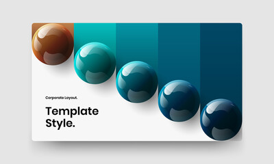 Isolated web banner vector design layout. Original 3D spheres magazine cover concept.