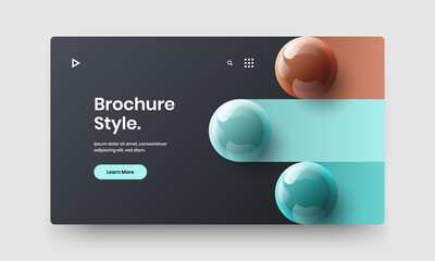Naklejka premium Premium realistic balls web banner illustration. Clean company brochure design vector template.