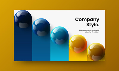 Obraz na płótnie Canvas Creative presentation design vector concept. Isolated 3D balls magazine cover layout.