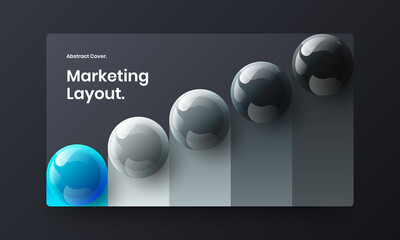 Multicolored 3D spheres site screen layout. Modern brochure vector design illustration.