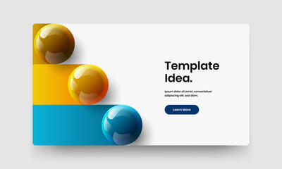 Abstract corporate brochure design vector concept. Multicolored 3D balls company identity illustration.