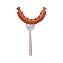 fork with sausage