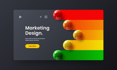 Trendy presentation design vector concept. Simple 3D spheres corporate identity layout.