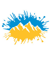 Bunt Farbklecks Berge Tropfen 