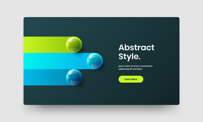 Isolated realistic spheres flyer layout. Minimalistic book cover vector design illustration.