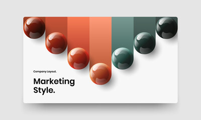 Clean corporate cover vector design concept. Fresh 3D balls site template.