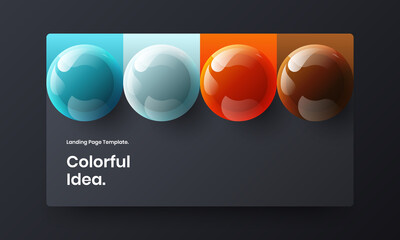 Original website screen vector design concept. Trendy 3D balls web banner illustration.