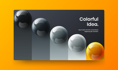 Creative booklet vector design template. Simple realistic balls company brochure concept.