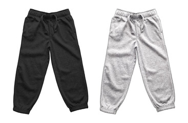 Black and white sweatpants isolated on white background