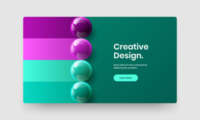 Original realistic spheres leaflet concept. Simple website screen design vector template.