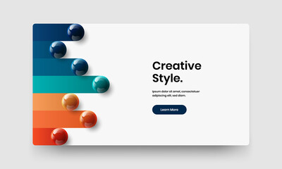 Vivid company brochure vector design template. Premium realistic balls annual report illustration.