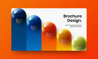 Fresh website design vector layout. Bright 3D balls landing page illustration.