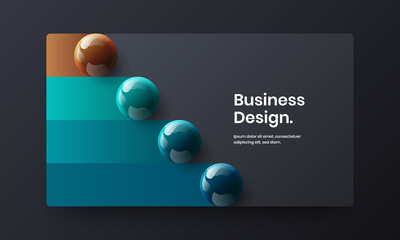 Fresh realistic spheres pamphlet layout. Premium leaflet design vector concept.
