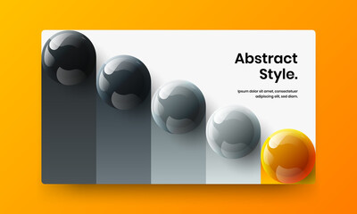 Fresh front page vector design concept. Trendy realistic balls banner illustration.