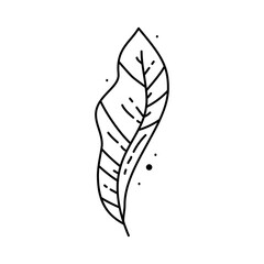 Magic boho feather symbol. Gypsy sacred element and sign in modern boho style. Golden minimal line art.