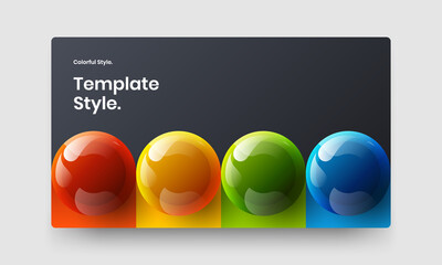 Bright pamphlet vector design illustration. Amazing realistic balls poster layout.