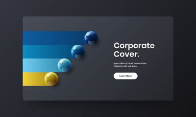 Unique corporate brochure vector design concept. Simple realistic balls company identity illustration.