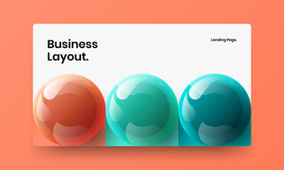 Isolated realistic balls company cover concept. Creative brochure vector design illustration.