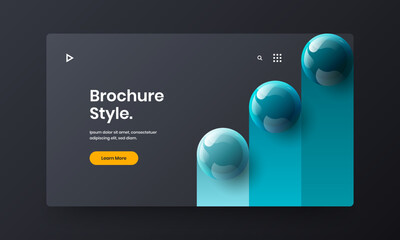 Premium cover vector design concept. Geometric 3D balls flyer template.