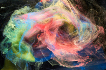 Liquid fluid art abstract background. Mix of dancing acrylic paints underwater © amixstudio