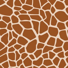 Seamless giraffe brown pattern. Fashionable background. Black and white vector illustration. Hand drawn animal texture for print, textile, fabric, packaging. © Anastasia