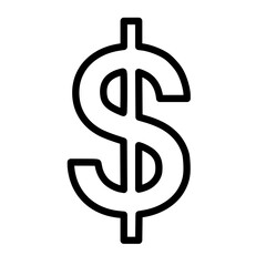 Dollar Sign Vector Icon Black