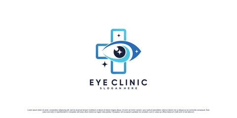 Creative eye clinic logo design inspiration with creative element Premium Vector