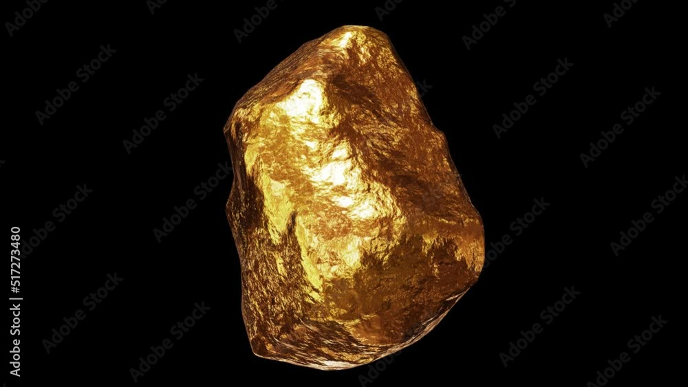 Aufkleber realistic looping 3d animation of the shining gold nugget demonstration rendered in uhd with alpha m