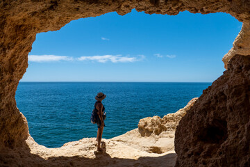 The natural caves exists in Algar Seco, Carvoeiro, Algarve - Portugal