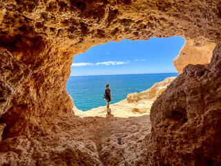 The natural caves exists in Algar Seco, Carvoeiro, Algarve - Portugal