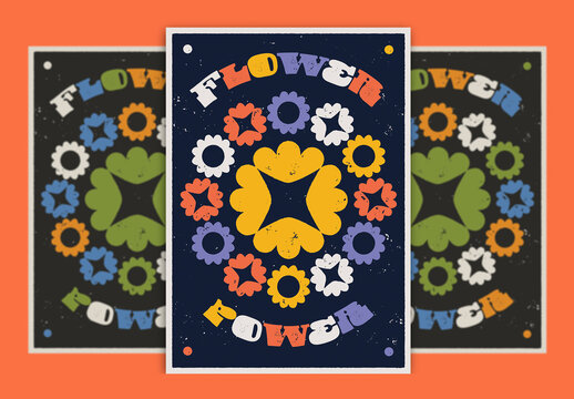 Groovy 70S Style Flower Power Poster Layout