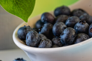 Sunny morning with blueberries